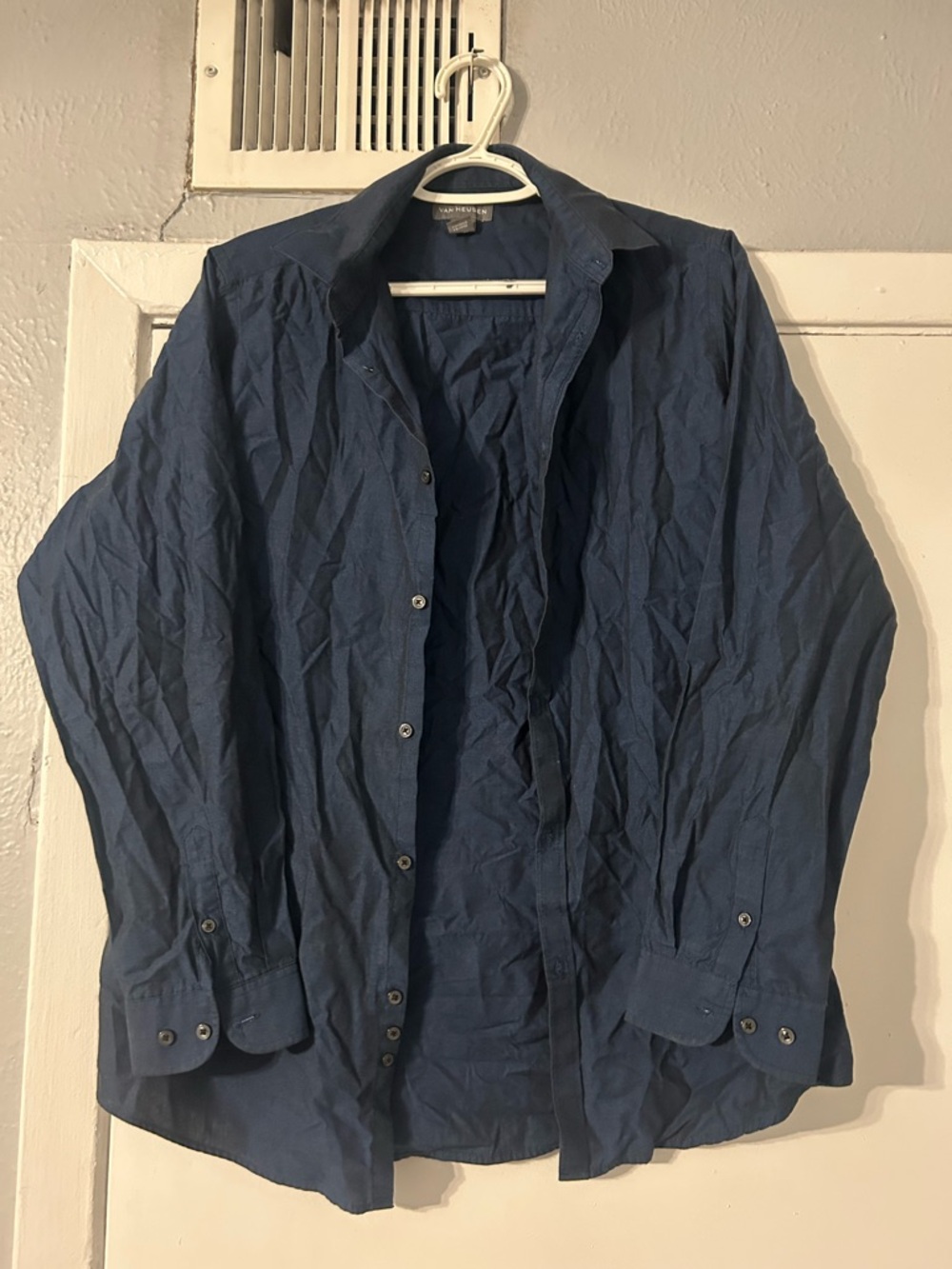 Men's Navy Button-Up Dress Shirt
